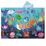 Djeco Obrie puzzle Morské tvory 24+8 dielov - Taktilo sea