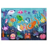 Djeco Obrie puzzle Morské tvory 24+8 dielov - Taktilo sea