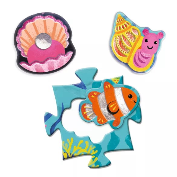 Djeco Obrie puzzle Morské tvory 24+8 dielov - Taktilo sea