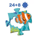 Djeco Obrie puzzle Morské tvory 24+8 dielov - Taktilo sea