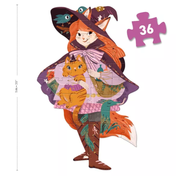 Djeco Obrie puzzle Lili, malá čarodejnica, 36 dielov - Lily the witch