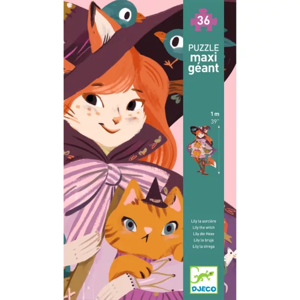 Djeco Obrie puzzle Lili, malá čarodejnica, 36 dielov - Lily the witch