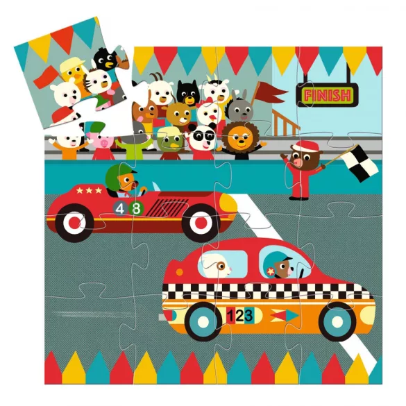 Djeco puzzle 16 ks - The racing car