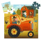 Djeco Puzzle v krabičke Traktor, 16 dielov – The tractor