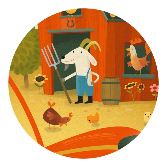Djeco Puzzle v krabičke Traktor, 16 dielov – The tractor