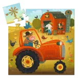 Djeco Puzzle v krabičke Traktor, 16 dielov – The tractor