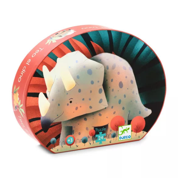 Djeco Puzzle v krabičke Teo, malý dinosaurus, 24 dielov - Teo the dino