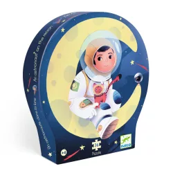   Djeco Puzzle s tvarovými dielmi Astronaut na Mesiaci 36 dielov - An astronaut on the moon