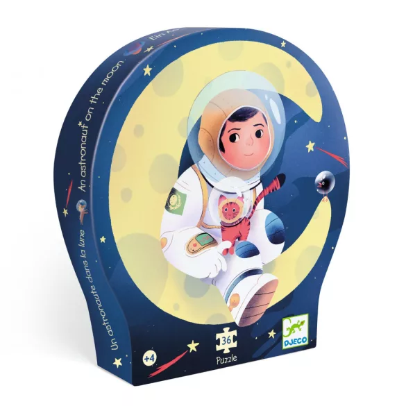 Djeco Puzzle s tvarovými dielmi Astronaut na Mesiaci 36 dielov - An astronaut on the moon