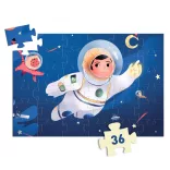 Djeco Puzzle s tvarovými dielmi Astronaut na Mesiaci 36 dielov - An astronaut on the moon