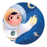 Djeco Puzzle s tvarovými dielmi Astronaut na Mesiaci 36 dielov - An astronaut on the moon
