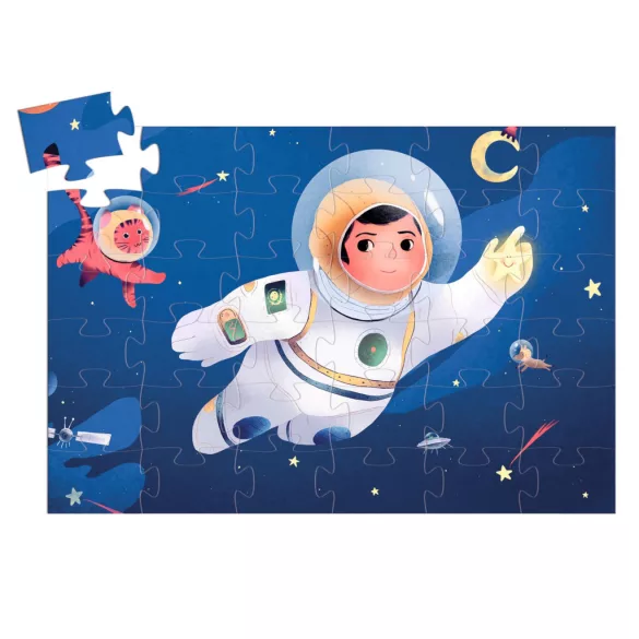 Djeco Puzzle s tvarovými dielmi Astronaut na Mesiaci 36 dielov - An astronaut on the moon