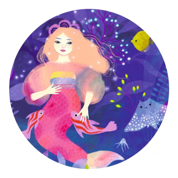 Djeco Puzzle v krabičke Ella, morská panna, 36 dielov – Ella the mermaid