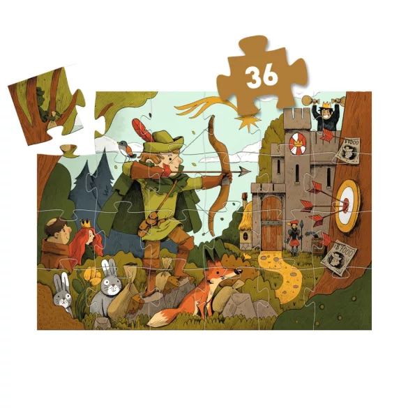 Djeco Puzzle v krabičke Robin Hood 36 dielov - Robin Hood