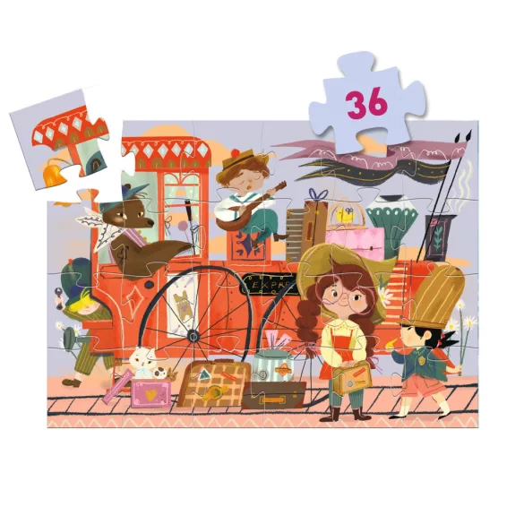 Djeco Puzzle v krabičke Mia na cestách, 36 dielov - Mia's Journey