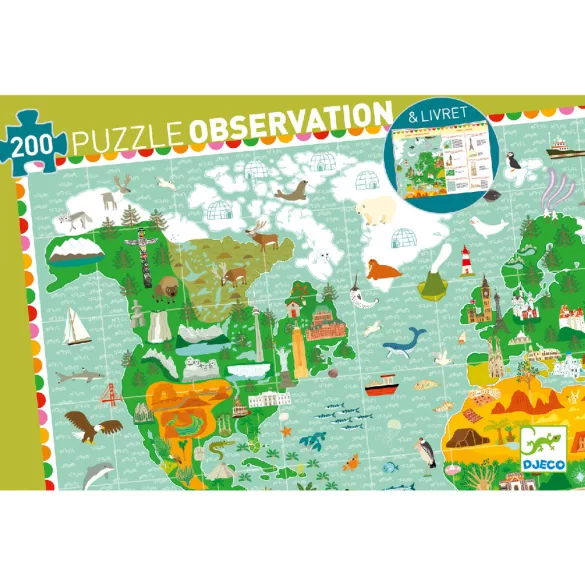 Djeco Pozorovacie puzzle Úžasný svet - Around the world