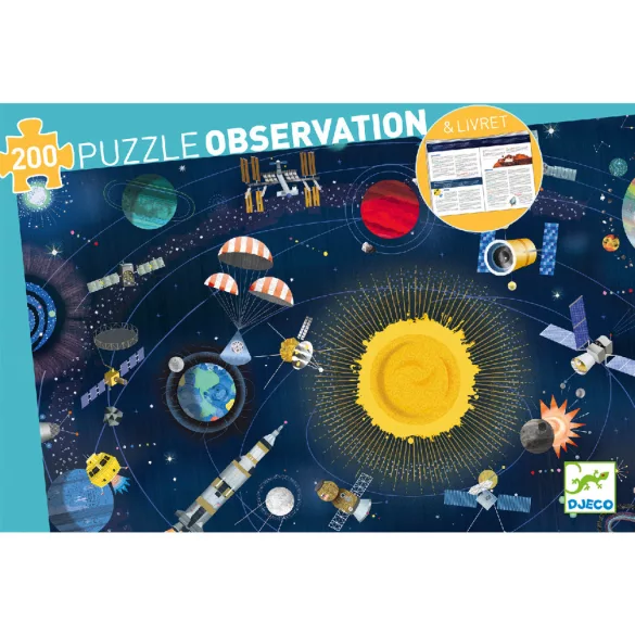 Djeco Pozorovacie puzzle – Vesmír, 200 dielov