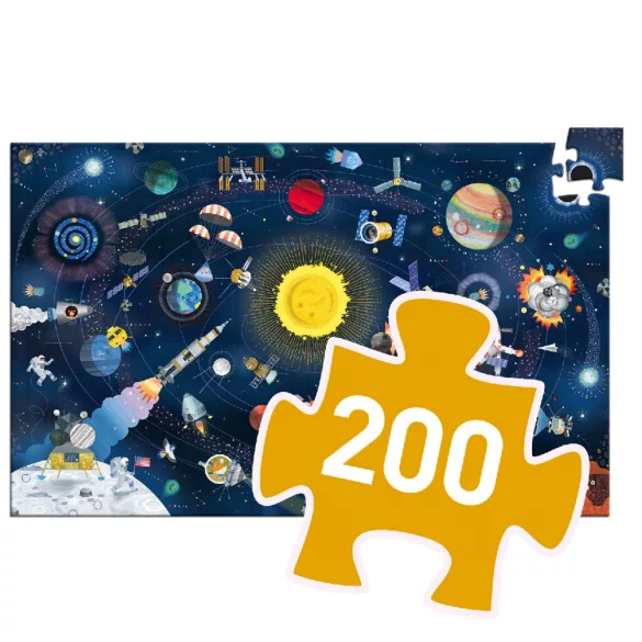 Djeco Pozorovacie puzzle – Vesmír, 200 dielov