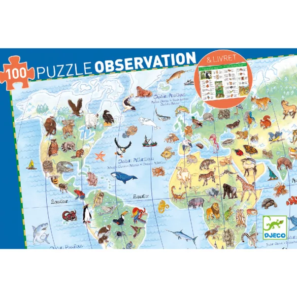 Djeco Pozorovacie puzzle Zvieratá Zeme - Animals of the earth