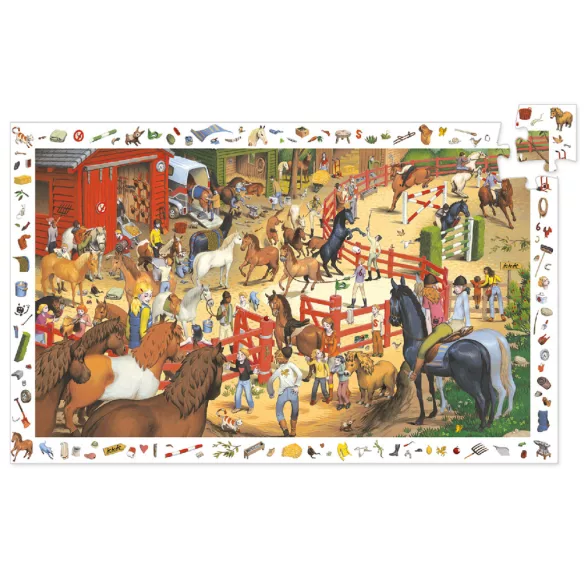 Djeco Pozorovacie puzzle Jazda na koni 200 dielov - Horse riding