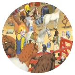 Djeco Pozorovacie puzzle Jazda na koni 200 dielov - Horse riding