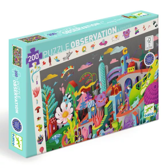 Djeco Pozorovacie puzzle Bláznivé mesto 200 dielov - Crazy Town