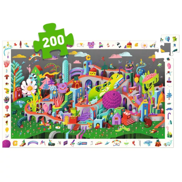 Djeco Pozorovacie puzzle Bláznivé mesto 200 dielov - Crazy Town