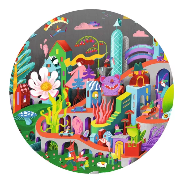 Djeco Pozorovacie puzzle Bláznivé mesto 200 dielov - Crazy Town