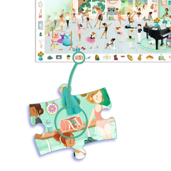 Djeco Pozorovacie puzzle Baletná škola 100 dielov - The dance school