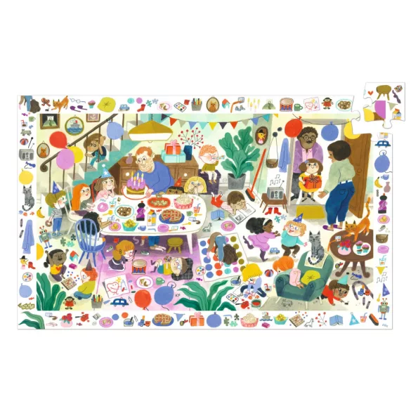 Djeco Pozorovacie puzzle Narodeninová oslava, 54 dielov – Birthday Party