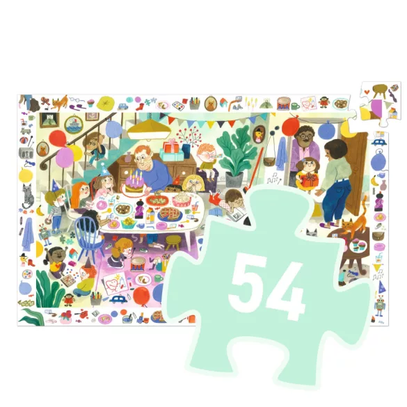 Djeco Pozorovacie puzzle Narodeninová oslava, 54 dielov – Birthday Party