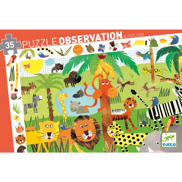 Djeco Pozorovacie puzzle Džungľa 35 dielov - Jungle