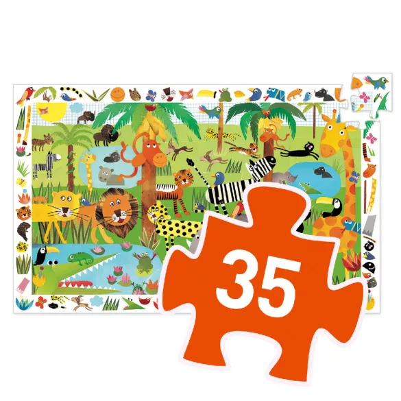 Djeco Pozorovacie puzzle Džungľa 35 dielov - Jungle