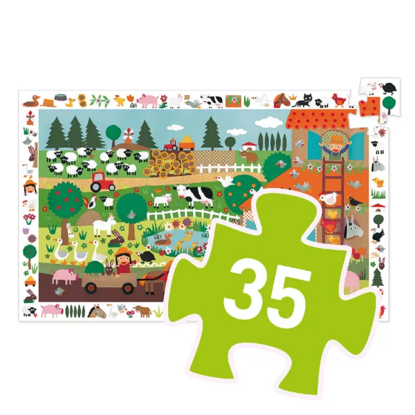 Djeco Pozorovacie puzzle Farma 35 dielov - The farm