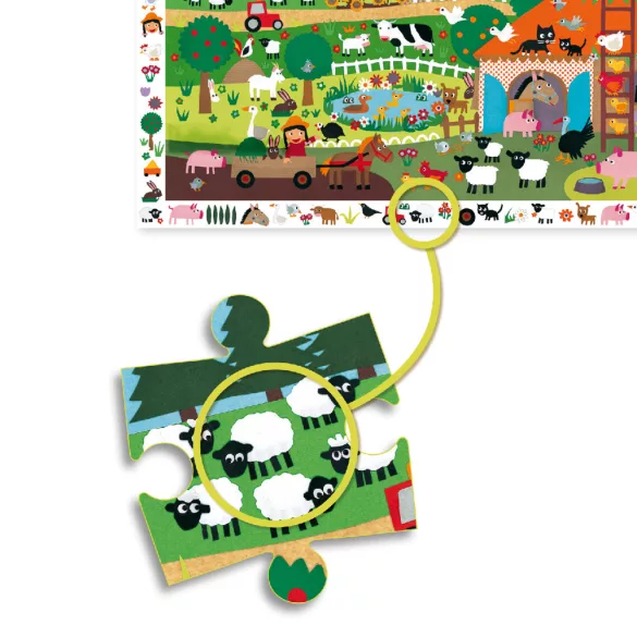 Djeco Pozorovacie puzzle Farma 35 dielov - The farm