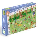 Djeco Pozorovacie puzzle Malí priatelia v záhrade 35 dielov - Little friends' garden