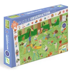   Djeco Pozorovacie puzzle Malí priatelia v záhrade 35 dielov - Little friends' garden