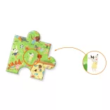 Djeco Pozorovacie puzzle Malí priatelia v záhrade 35 dielov - Little friends' garden