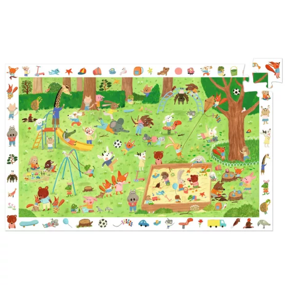 Djeco Pozorovacie puzzle Malí priatelia v záhrade 35 dielov - Little friends' garden
