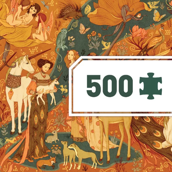 Djeco Umelecké puzzle, Jednorožec a dáma, 500 dielov