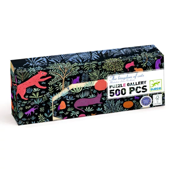 Djeco Umelecké puzzle Kráľovstvo mačiek 500 dielov - The kingdom of cats