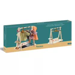   Djeco Pomea Veľký vešiak na oblečenie s 3 ramienkami - Large clothes rack 3 hangers