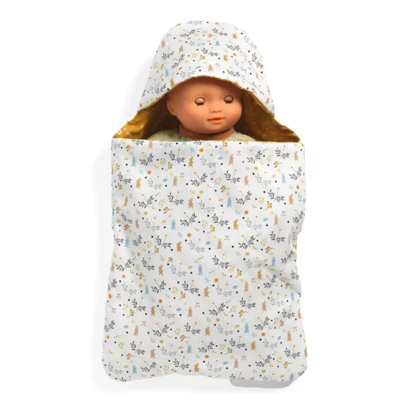 Djeco Pomea Spací vak pre bábiku s motívom zajačikov – Sleep sack Rabbits