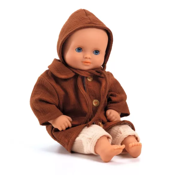 Djeco Oblečenie pre bábiku - Jesenný kabát s čapicou, hnedý