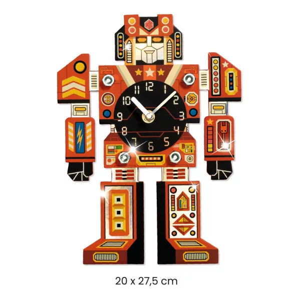 Djeco Design by Urob si sám! Nástenné hodiny do chlapčenskej izby IdőRobi – Robotime