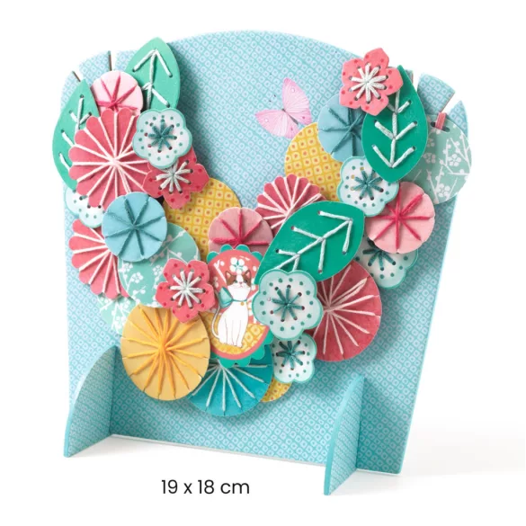 Djeco Design by Csináld magad! Papierová dekorácia z vyšívaných kvetín - Flora