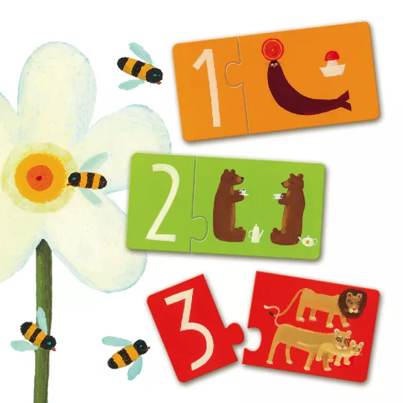 Djeco Párovacie puzzle Čísla - Numbers