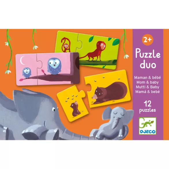 Djeco Párovacie puzzle Mama a dieťa - Mom and baby