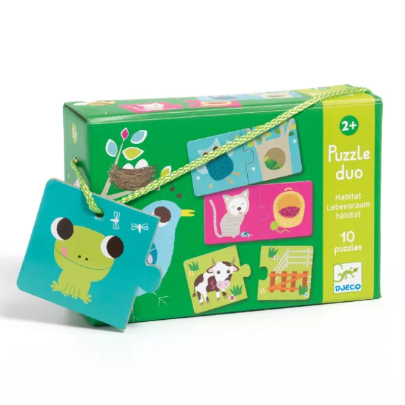 Djeco Párovacie puzzle Kto kde býva - Habitat