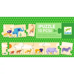 Djeco Skladacie puzzle, Malé a veľké, 10 dielov